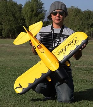 New Excellent Performance 4 CH Yellow Gee Bee Racer Radio Remote Control Electric RC Airplane RTF w/ High Crash Resistance