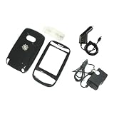 HTC T-Mobile MDA 8100 Smartphone Premium Snap-On Solid Black Crystal Case Cover with Removable Belt Clip - Bundled with 12v Rapid Premium Car Charger and Home Travel Wall AC Adapter Charger