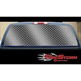 Diamond Plate 22 x 65 - Rear Window Graphic Truck SUV decal tint film truck by FireStorm