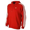 Adidas Essential 3S Hooded Sweatshirt Red Mens Size