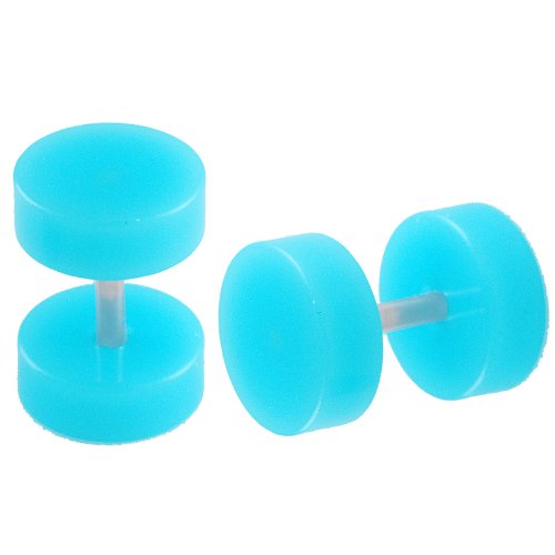 16g 16 gauge Look 0g 0 Gauge Blue Acrylic Fake Cheater Ear Plugs Studs Rings stretcher ASRM Jewelry 2pcs