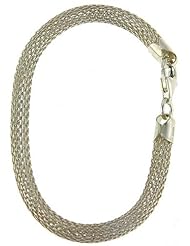 Sterling Silver Italian Tubular Mesh Chain Necklaces & Bracelets 5mm Nickel Free, sizes 7 - 20 inch