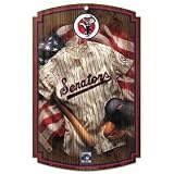 Washington Nationals Wood Sign w/ Throwback Senators Jersey Matte Finish Laminate Top Durability