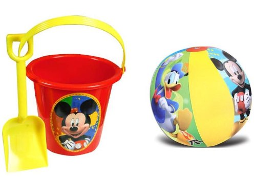 Mickey Mouse Sand Bucket and Shovel + Beach Ball Set