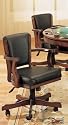 Swivel Arm Chairs with Caster Cherry Oak Finish