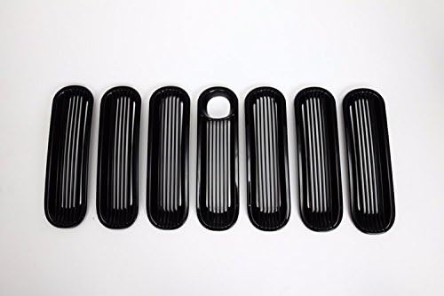 Front Grill Mesh Grille Insert with Key hole Fit Mopar hood lock For Jeep Wrangler 2007-2015 7Pcs