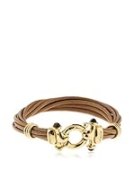 Bellavita Pulsera  plata de ley 925 milésimas bañada en oro / Marrón