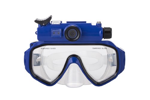 HD 720P 30M Mask Waterproof Diving Camera Underwater Sport Cam Video Camera Scuba (Blue)