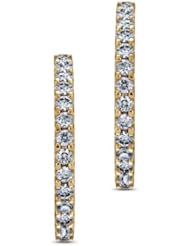 Diamond (0.98 Ct, J, SI, Round), 18K Yellow Gold Eternity Hoop Earrings
