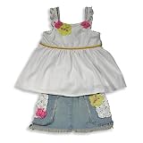 Banana Split by Hannah Banana - Infant Baby Girls 2-Piece Skirt Set, Denim, White