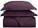 Amazon Brand - Rivet Signature Cotton Heavyweight Velvet Flannel Duvet Set - King, Aubergine, Solid, 106 x 92 inches