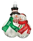 Waterford Holiday Heirlooms Our First Christmas Snowman Couple, Dated 2008 Ornament