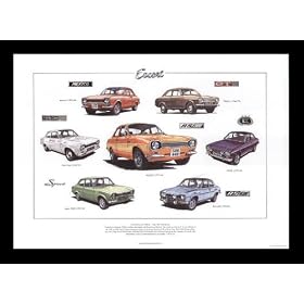 Ford Escort Mk1 Performance Cars - RS 1600, Sport 1300, 1300 E, RS 2000, Twin-Cam, 1300 GT, Mexico - Art Print