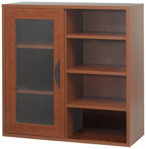 Safco Apres Modular Storage Single Door/ Open Shelves, Cherry