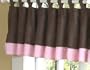 JoJo Designs Window Valance - Soho Pink and Brown Microsuede