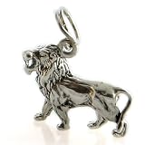 Sterling Silver GROWLING LION Charm