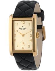 kate spade new york Womens 1YRU0120 Large Quilted Black Cooper Strap Watch