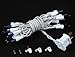 Novelty Lights 20 Light Blue Christmas Craft Mini Light Set, Non-Connectable, White Wire, 8' Long