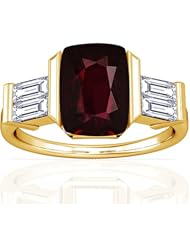 18K Yellow Gold Cushion Cut Ruby Fana Designer Ring