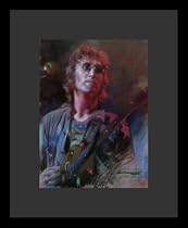 John Lennon (With Guitar) Music Framed & Matted Poster Print - 16" X 20"