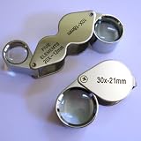 SE 2pcs Jewelers Eye Loupe 30x Loupe + Dual 10X-20X