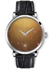 SPRAWL Aanalog Fashion Series Silver Ladies Watches of Genuine Black Leather Strap,Unique Wrist Watch for Women Girls Designed with Branches and dry petal roses