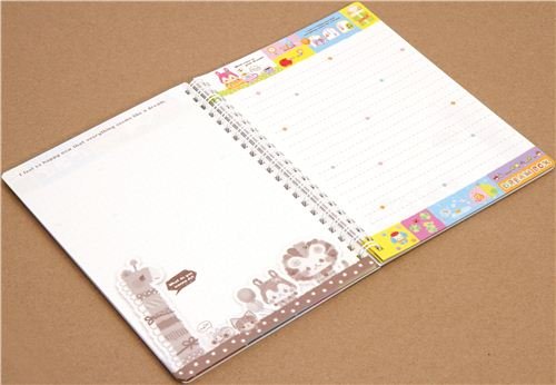 Imagen 4 de Cuaderno de anillas kawaii con animales de colores, de Japón