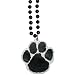Mascot Paw Print Medallion/Necklace 12-pk. - Black
