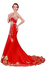 Crystals Crystal Lace Applique Beaded Chiffon/Taffeta/Tulle Mermaid Prom Dress 