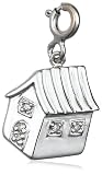 Sterling Silver Diamond House Charm