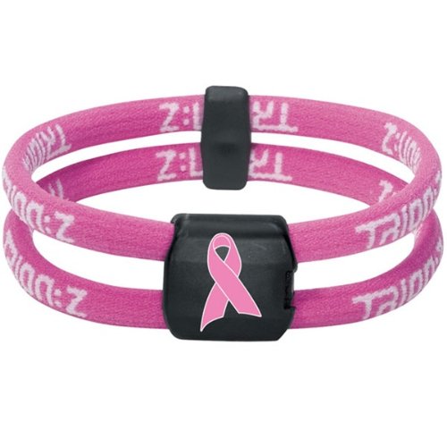 Trion:Z Dual Loop Pink Ribbon Bracelet (COLOR: Pnk/Pnk, SIZE:Large)