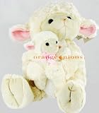 12" Momma & 5" Baby Ultra Plush Ivory Easter Lamb Pair