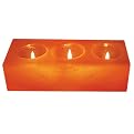 Ionic Crystal Hand-Carved Himalayan Salt 3-Candle Candleholder