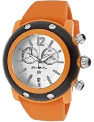 Glam Rock Womens GD1111 Miami Beach Chronograph White Dial Orange Silicone Watch
