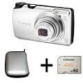 Canon PowerShot A3200 IS Silver Case and 4GB Memory(14.1MP, 5x Optical Zoom) 2.7 inch LCD