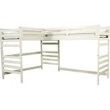 Snow Triple Lindy Loft Left Bed - White (Twin/Twin)