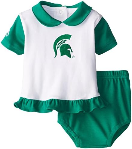 NCAA Infant/Toddler Boys' Michigan State Spartans Two Piece Diaper Set, Green, 3/6 Months