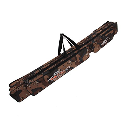 Sougayilang Portable Waterproof Double-layer Camo Fishing Rod Bag Carrier Storage Case