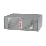 Safco  10-Drawer Steel Flat File, 42 x 30 Gray