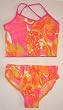 Girls 7-16 2-piece Swimwear Crop Top Bikini Orange Psychodelic