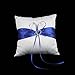 OurWarm Flower Girl Basket and Ring Pillow Set Double Heart Rhinestone Wedding Party Favor Decor Royal Blue