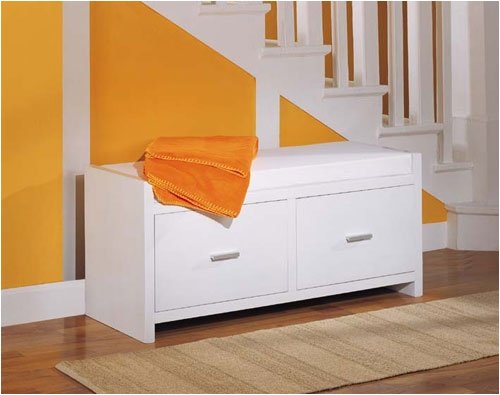 Kitchen: Madison 2 Drawer Bench  White   17.75