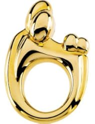Large Mother & Twins Family Pendant 14K Gold Yellow 83164