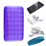 Ipod Touch 2g 3g Purple Candy Gloss Skin + Clear Screen Protector + Car Charger + Wall Charger + Wristband