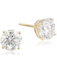 IGI Certified 14k Gold Round Diamond Stud Earrings (3 cttw, H-I Color, SI2-I1 Clarity)