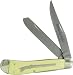 All Products : Schrade SC4R Old Timer Kentucky Rifle Large Gunstock Trapper Knife with Cream Delrin Handle with Old Timer Shield and Clip and Spey Blade