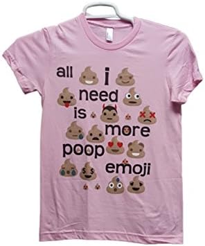 full color All I Need is More Poop Emoji poo emoticon DTG T-Shirt (Large)
