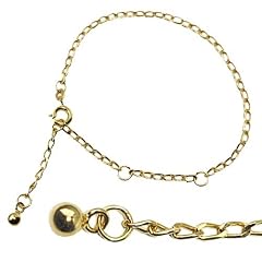 CLEVER SCHMUCK Vergoldetes Fu�kettchen Weitpanzer Kugel 23/25/27 cm GOLD Doubl�