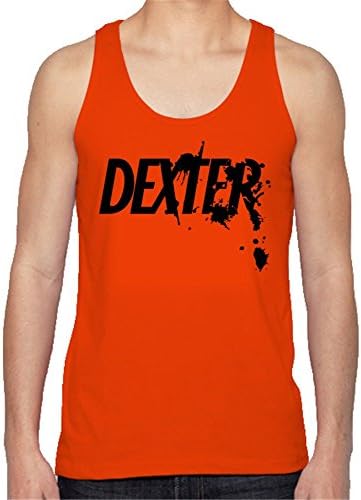 Dexter Cotton Tshirt McEvain A0111 Mens Tank Top Letters Print Orange L