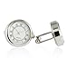 Cuff-Daddy Silver Watch Cuff Links Round Silver Working Functional Watch Cufflinks with Presentation Box Gift Idea for Him Sleeve Clock Cuff Links Special Occasions & Shirt Accessories Travel Box